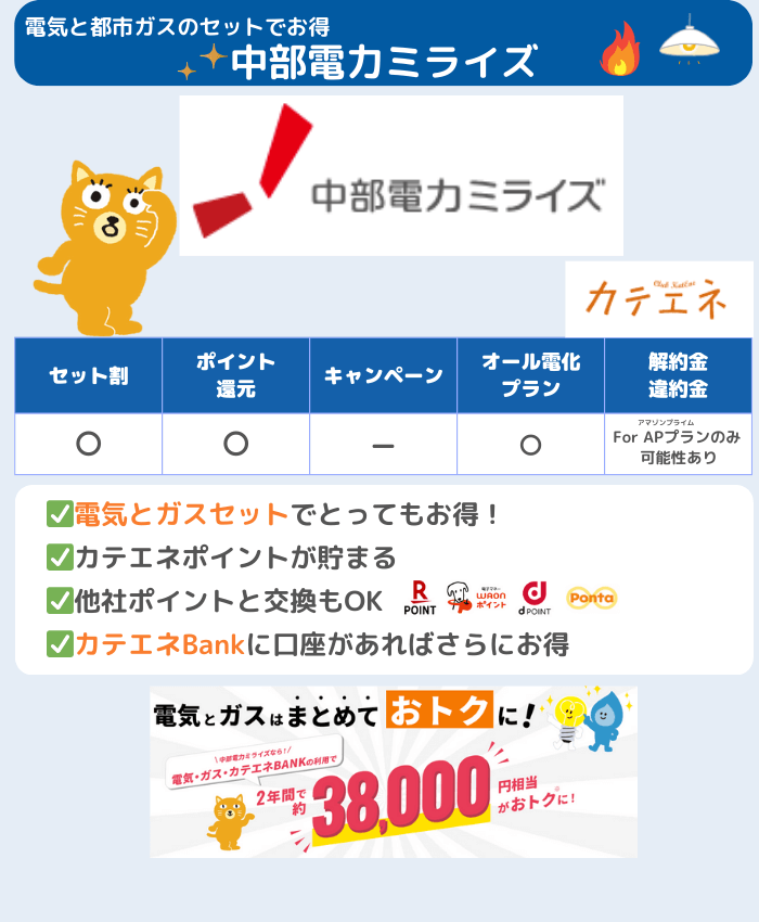 中部電力ミライズ 電気・ガスセットプラン